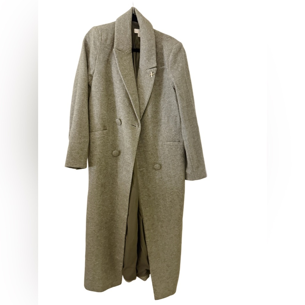 NWOT Torn by Ronny Kobo tyra coat color moss size Medium. Long coat